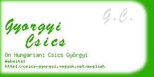 gyorgyi csics business card